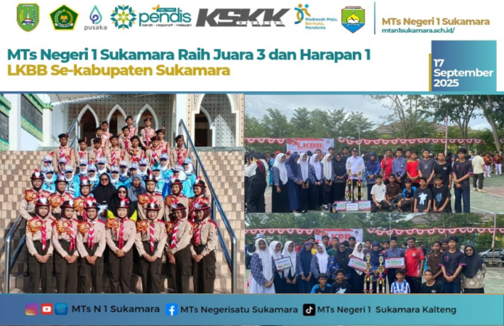MTs Negeri 1 Sukamara Raih Juara 3 dan Harapan 1 LKBB Se-Kabupaten Sukamara