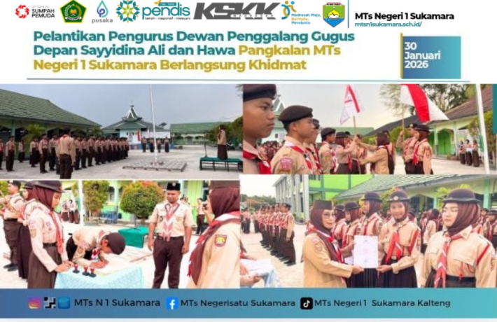 Pelantikan Pengurus Dewan Penggalang Gedup Sayyidina Ali dan Hawa Pangkalan MTsN 1 Sukamara berlangs