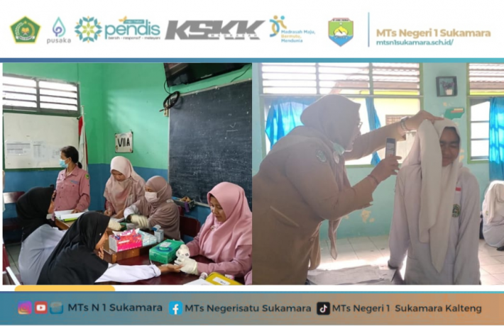 Skrining Kesehatan Remaja Pada Usia Sekolah Bersama TimKes UPT Puskesmas Sukamara di MTsN 1 Sukamara
