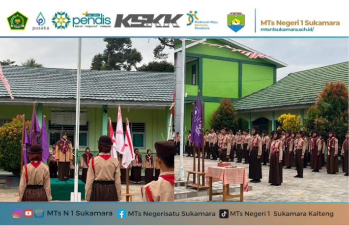 Peringatan Hari Pramuka Nasional ke 64 MTs N 1 Sukamara Gelar Upacara dan Pemberian penghargaan